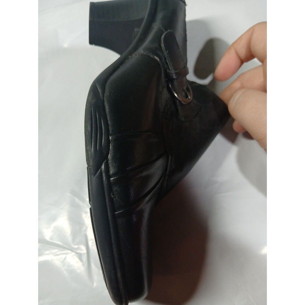 Earth Spirit Classics Emily Black Leather Mule Clog Slip On Heels Sz 10 - Picture 3 of 16